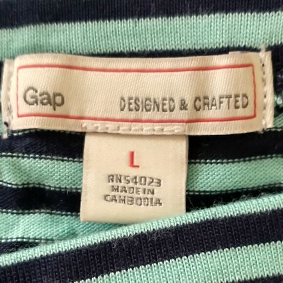 Striped Flowy Midi Skirt GAP Lrg Asymmetric Hem Pockets Beach Coastal Grandma. - Picture 13 of 16